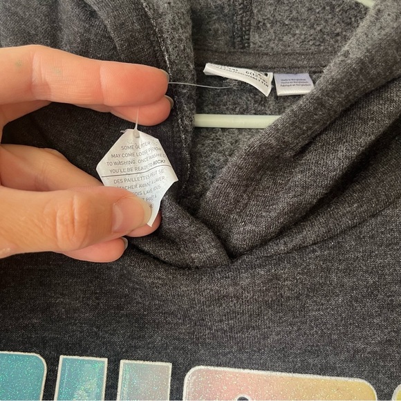 Puma Youth Girls Hoodie Sweatshirt L (12–14) Gray Rainbow Logo Pullover NWOT - Picture 7 of 11